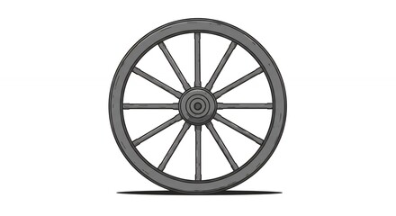 Fototapeta premium Gray wagon wheel design illustration