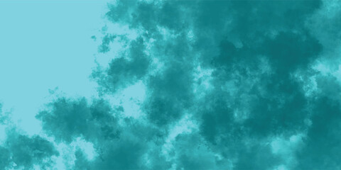 Calm, Dreamlike Smoke Formations Painted in Turquoise and Blue

