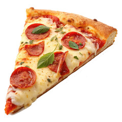 Italian pizza slice with enough cheese 