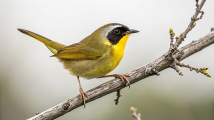 Fototapeta premium Common Yellowthroat on studio background 