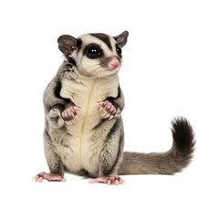 Small Exotic Pet Sugar Glider Isolated On Transparent Background



