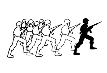 Fototapeta premium silhouettes of runners