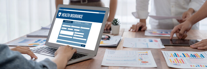 Health insurance web site brisk registration system for easy form filling