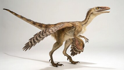 Fototapeta premium Compsognathus on studio background 