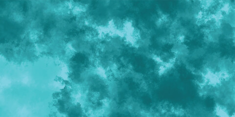 Ethereal Ink Cloud Spread Over an Open Sky in Turquoise and Blue

