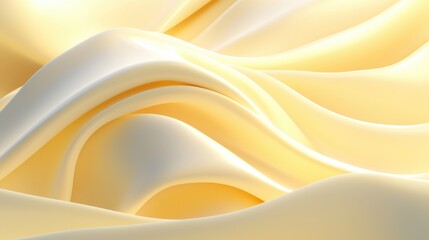 Obraz premium A digital illustration of a flowing, wave-like fabric in a pale yellow hue.
