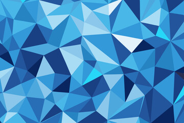 Abstract geometric polygonal background in various shades of blue with transparency