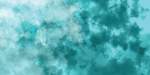 A Calm Storm of Floating Teal Clouds in a Peaceful Sky-Blue World

