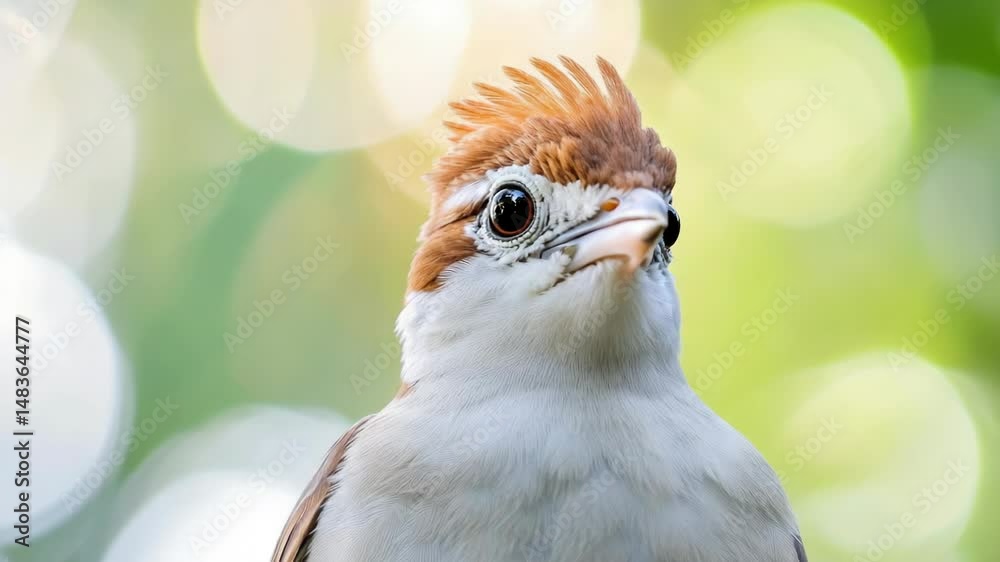 Aufkleber a close-up image of a bird's face with a blurred background