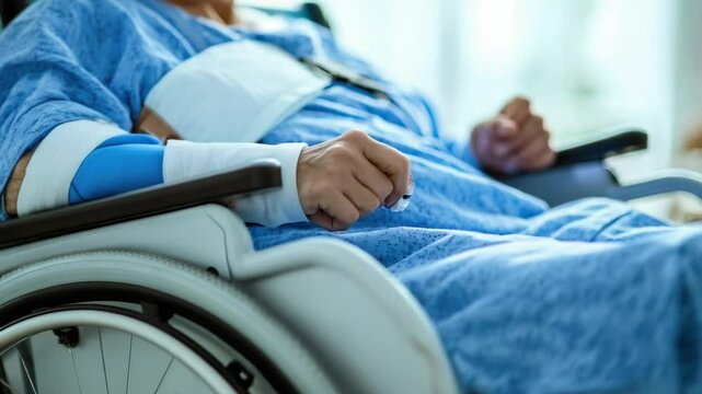 A patient recovering from an injury, ideal for medical or health-related themes