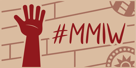 #mmiw hand silhouette with wall background demonstrating social justice and indigenous rights