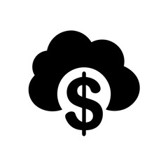 dollar sign inside cloud icon on white background .svg