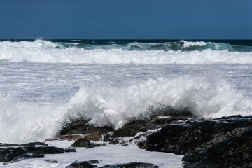 Stormy surf near the town of Banaderos, Gran Canaria, Canary Islands