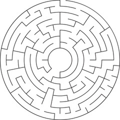 Circular Maze Puzzle Labyrinth Game, Pathfinding Challenge, Brain Teaser