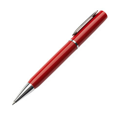 red pen with silver tip isolated on white background
