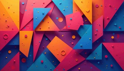 Abstract geometric shapes repeat in vibrant color scheme , pastel, squares