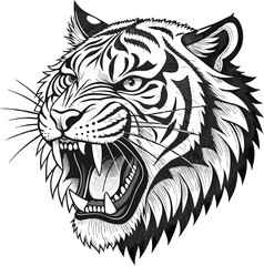 A tiger head icon silhouette vector art illustration silhouette tiger face and head tittle, Tiger Face and Head Silhouette Vector, silhouette tiger tiger head silhouette vector black outline