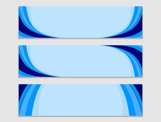 Fototapeta premium abstract blue background banner set with modern and clean theme