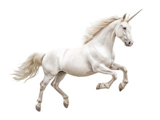 a white unicorn running