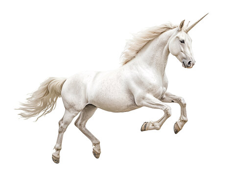 a white unicorn running