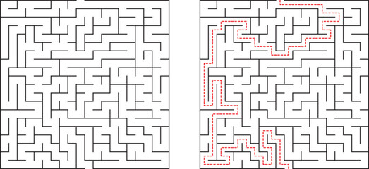 Complex Maze Puzzle Solution Pathfinding, Labyrinth, Strategy, Game, Challenge, Problem Solving, Thi