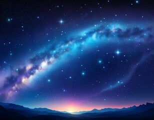 panorama dark blue night sky milky way and stars on dark background universe filled with stars nebula and galaxy