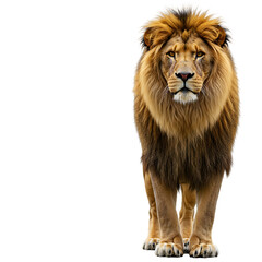 Obraz premium Powerful Lion with Full Mane On Transparent Background