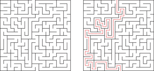 Complex Maze Puzzle Solution Path, Labyrinth, Challenge, Game, Logic, Brain Teaser, Strategy, Skill,