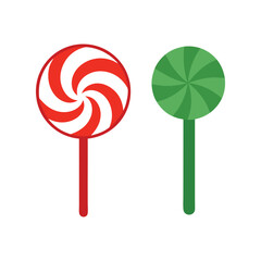 Christmas Candy Cane and Lollipop Vector Design for Festive Holiday Sweet Treat Illustration
