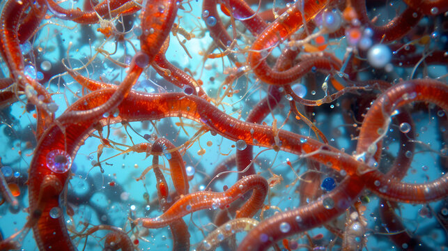 photo of human parasite worms under the microscope