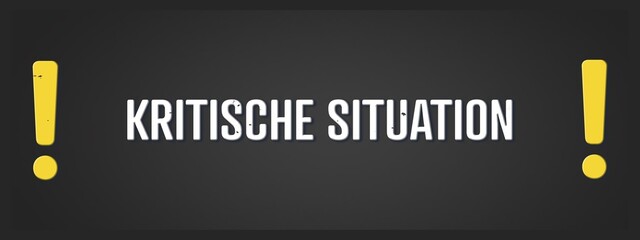 Kritische Situation (Critical situation) - A blackboard illustration with white text.