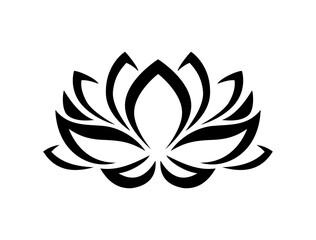 Vector silhouette of lotus flower. Symbol of spiritual purity.