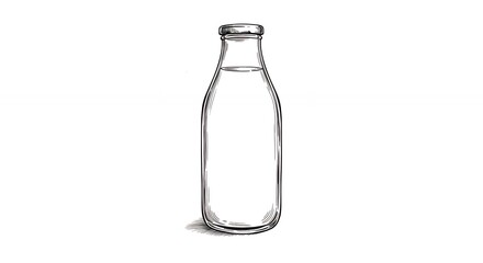 Empty glass beverage bottle illustration