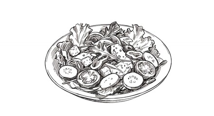 Hand drawn salad illustration