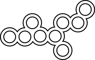 Diagonal line design made of evenly spaced outlined dots forming a minimalist direction.