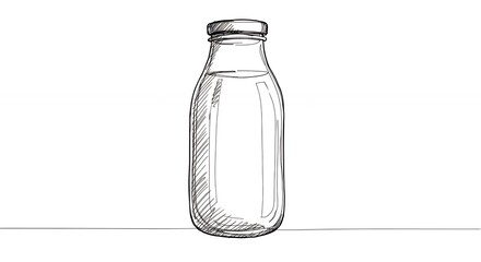 Simple glass beverage bottle illustration
