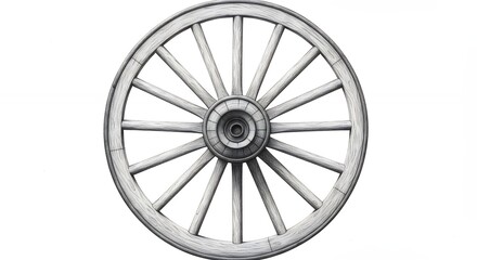 Fototapeta premium Vintage wooden wagon wheel