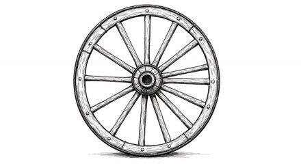 Fototapeta premium Wagon wheel illustration
