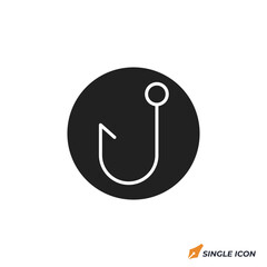 hook icon vector illustration. hook symbol isolated on white background