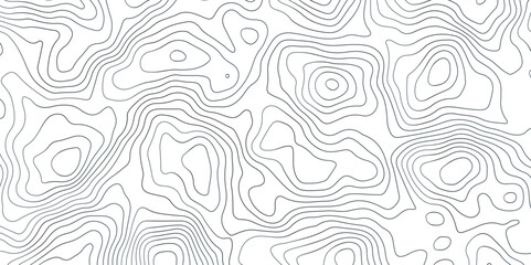 Obraz premium Abstract Topographic Map Lines. Monochrome Terrain Lines Art. Wavy Geographical Contour Lines