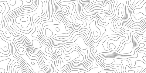 Fototapeta premium Abstract Topographic Map Lines. Monochrome Terrain Lines Art. Wavy Geographical Contour Lines