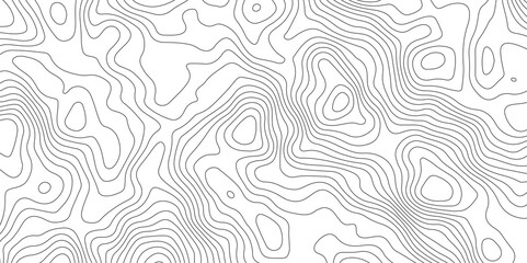 Fototapeta premium Abstract Topographic Map Lines. Monochrome Terrain Lines Art. Wavy Geographical Contour Lines