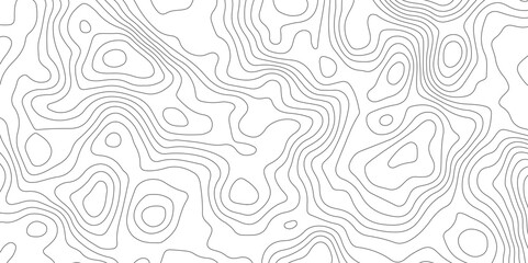 Abstract Topographic Map Lines. Monochrome Terrain Lines Art. Wavy Geographical Contour Lines