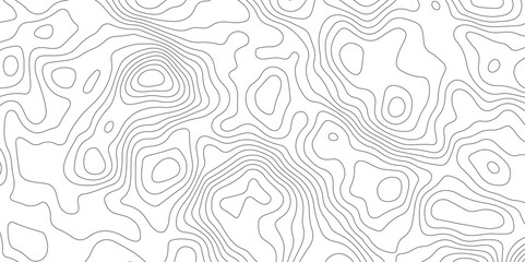 Fototapeta premium Abstract Topographic Map Lines. Monochrome Terrain Lines Art. Wavy Geographical Contour Lines