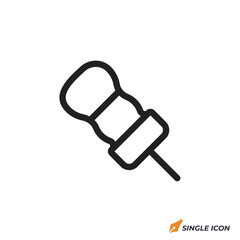 push pin icon vector illustration. push pin symbol isolated on white background