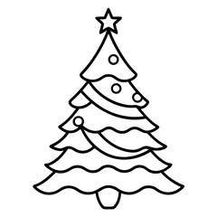 Fototapeta premium Vector illustration of a Christmas tree for holiday celebrations, seasonal decorations, and greeting cards