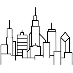 Obraz premium Vector illustration of a city skyline for urban development, real estate, and travel projects