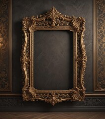 Ornate frames in a classic damask backdrop, textured elegance ,  ornate,  design element,  decoration