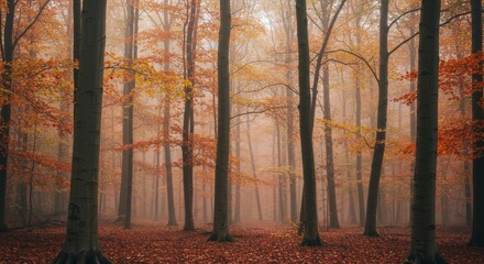 Autumn Forest Stream with Silky Water and Mossy Rocks