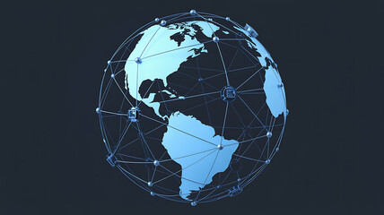 Global Network Connection Abstract Representation of Worldwide Data Communication and Interconnectivity